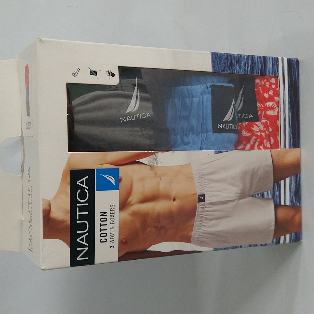 Nautica Men's Cotton Woven 3 Pack Boxer Size Small 28-30